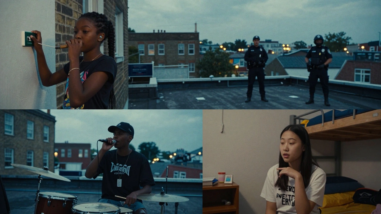 Young rappers in London, Rio, and Seoul expressing their struggles through hip hop.