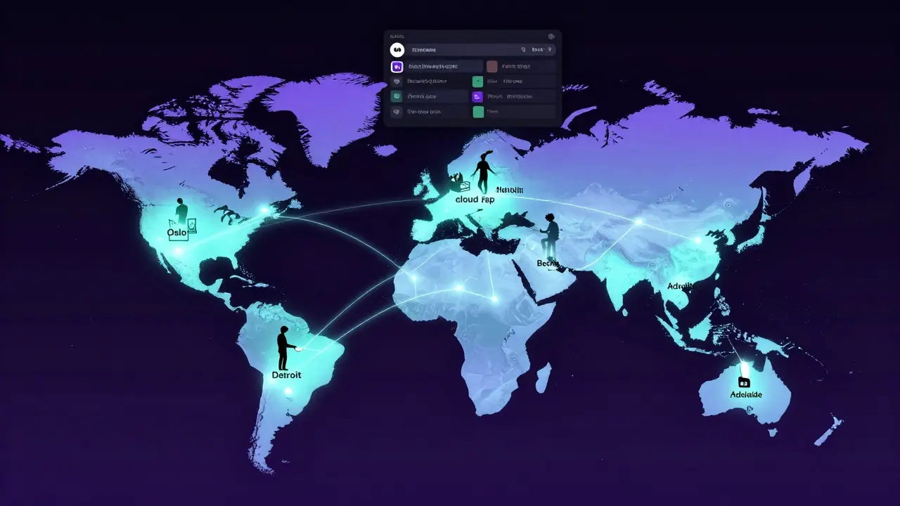 A glowing global map showing underground music scenes connected by subgenre threads.
